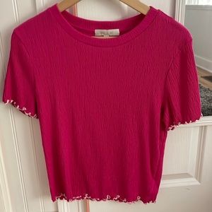 Eri and Ali lettuce edge top Anthropologie Sz S NWT
